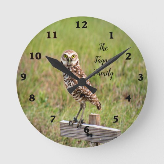 Horloge murale de la chouette brulante pour bébé (Recto)