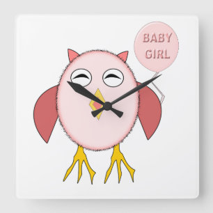 Horloge murale de la chouette de la petite fille r