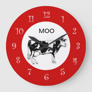 Horloge murale de la cuisine de la vache country