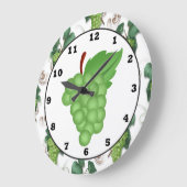 horloge murale de la cuisine de raisin vert (Angle)
