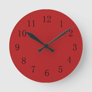 Horloge murale de la cuisine rouge carnélienne