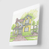 Horloge murale de la ferme jaune (Angle)