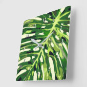 Horloge murale de la feuille de monstère tropicale (Angle)