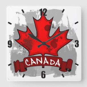 Horloge murale de la feuille d'érable