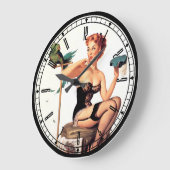 Horloge murale de la fille Pin- (Angle)