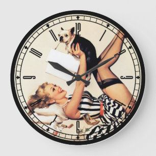 Horloge murale de la fille Pin-