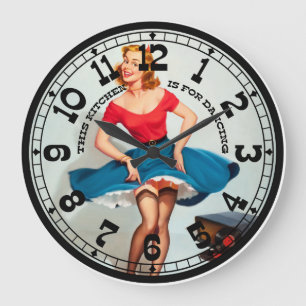 Horloge murale de la fille Pin-