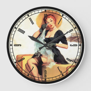 Horloge murale de la fille Pin-