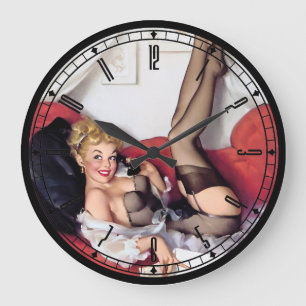 Horloge murale de la fille Pin-