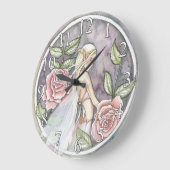 Horloge murale de la fleur Rose capturée (Angle)