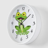Horloge murale de la grenouille verte mignonne (Angle)