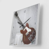 Horloge murale de la guitare vintage (Angle)