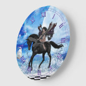Horloge murale de la licorne noire (Angle)