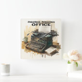 Horloge murale de la machine à écrire de nom perso (Maison)