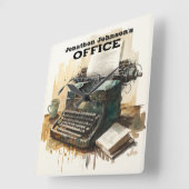 Horloge murale de la machine à écrire de nom perso (Angle)