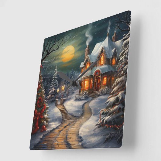 Horloge murale de la maison de Noël (Angle)