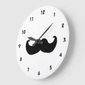 Horloge murale de la Moustache noire avec chiffres (Angle)
