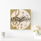 Horloge murale de la musique feuille (Maison)