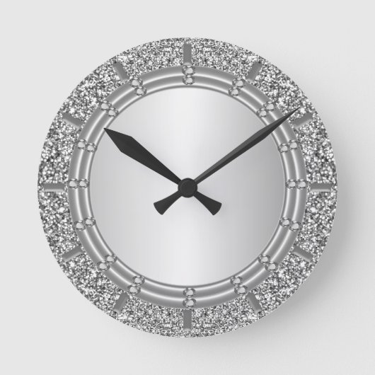 Horloge murale de la Parties scintillant argentée (Recto)