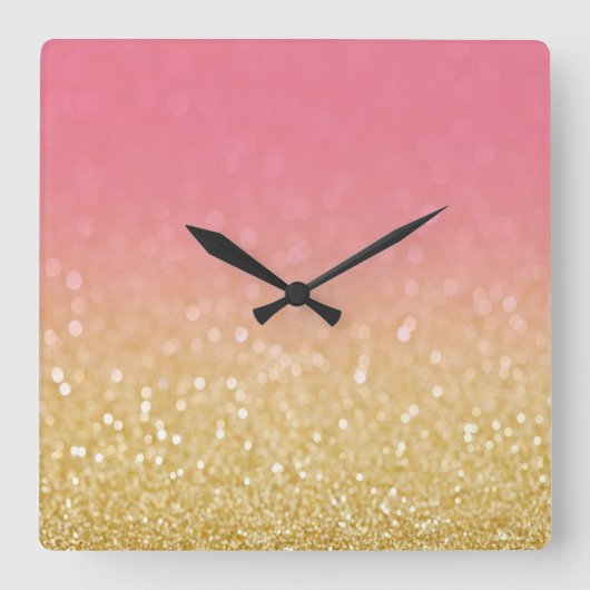 Horloge murale de la Parties scintillant Gold Pink (Recto)