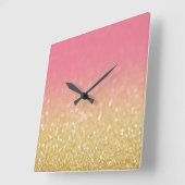Horloge murale de la Parties scintillant Gold Pink (Angle)