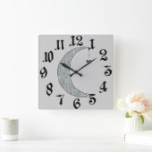 Horloge murale de la Parties scintillant lunaire (Maison)