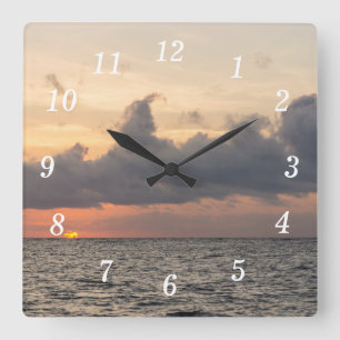 Horloge murale de la plage de folie du bonjour