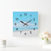 Horloge murale de la plage du matin (Maison)