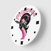 Horloge murale de la princesse rétro rose (Angle)