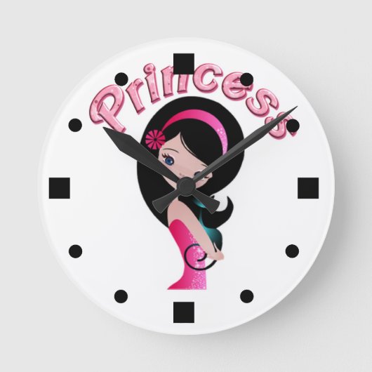 Horloge murale de la princesse rétro rose (Recto)