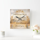 Horloge murale de la règle d'or (Maison)