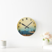 Horloge murale de la scène de la plage du phare (Maison)