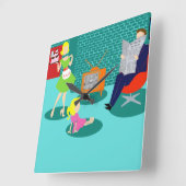 Horloge murale de la télévision classique des anné (Angle)