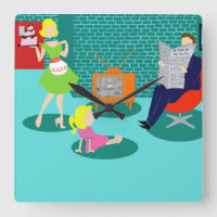 Horloge murale de la télévision classique des anné