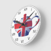 Horloge murale de la théière Union Jack (Angle)