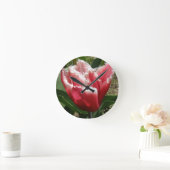 Horloge murale de la tulipe à franges roses (Maison)