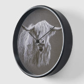 Horloge murale de la vache Highland (Angle)