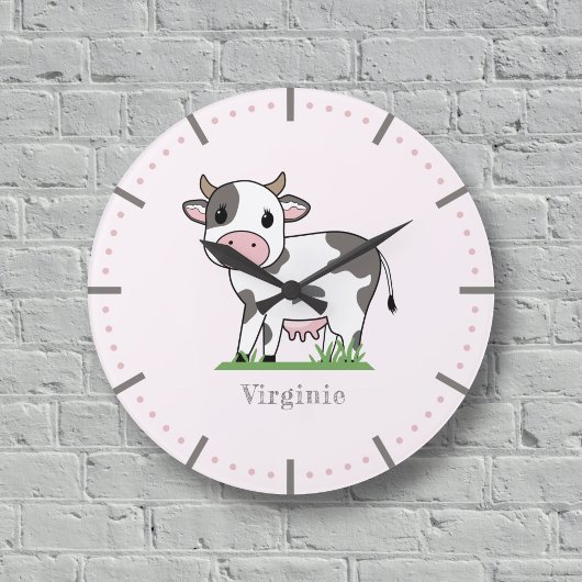 Horloge murale de la vache mignonne
