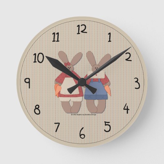 Horloge murale de lapins de campagne mignons (Recto)