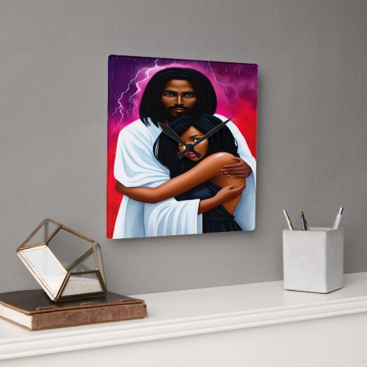 Horloge murale de l'aquarelle chrétienne "couverte (Bureau)