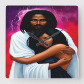 Horloge murale de l'aquarelle chrétienne "couverte (Recto)