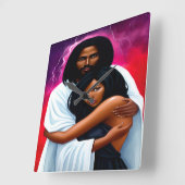 Horloge murale de l'aquarelle chrétienne "couverte (Angle)