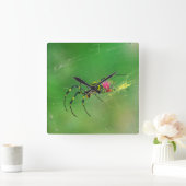 Horloge murale de l'araignée de l'orbe dorée (Maison)