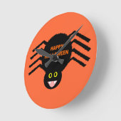 Horloge murale de l'Araignée noire d'Halloween (Angle)