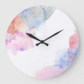 Horloge murale de l'artiste bleu et rose Aquarelle (Recto)