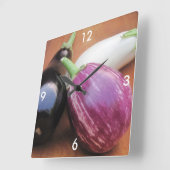 Horloge murale de légumes aubergines (Angle)