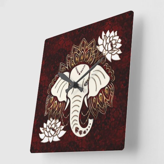 Horloge murale de l'éléphant blanc (Angle)