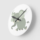 Horloge murale de l'éléphant joyeux caricature (Angle)