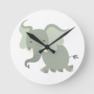 Horloge murale de l'éléphant joyeux caricature