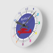 Horloge murale de l'enfant Avion (Angle)